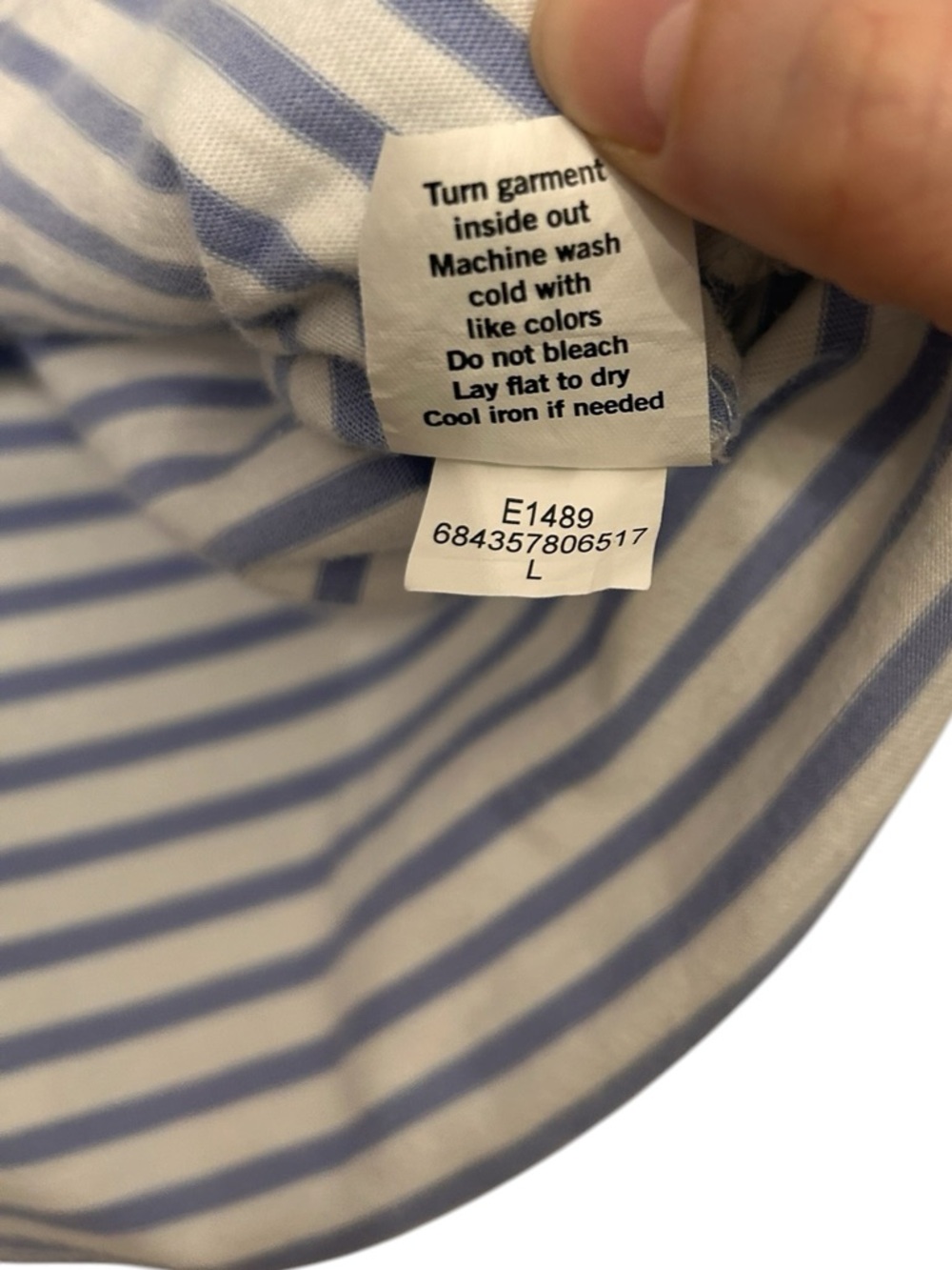 AYR The French Fry Shirt Striped Size Large Periwinkle Blue 100% Cotton - Picture 5 of 14